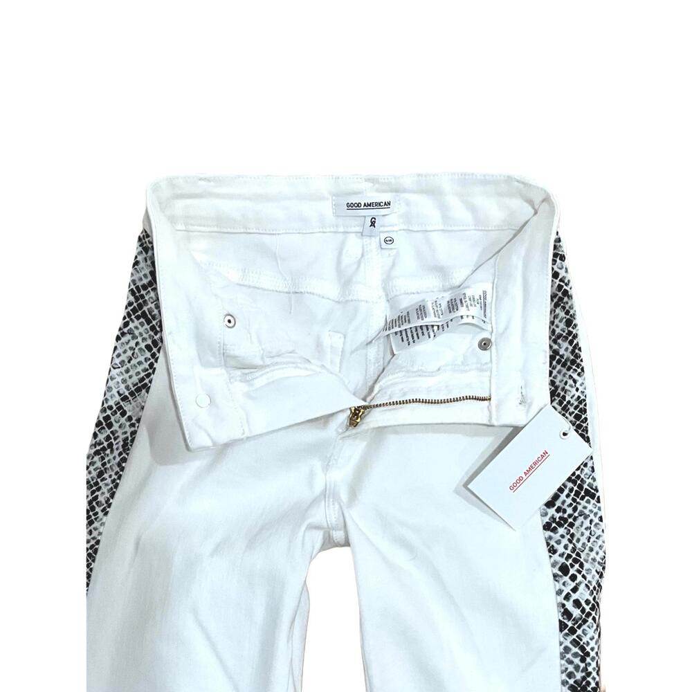 NWT GOOD AMERICAN | SZ 0/25 | White Snakeskin Skinny Jeans High Rise MSRP $179 - Picture 8 of 9